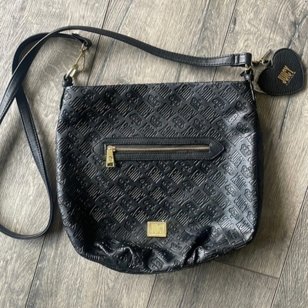 NWT Juicy Couture bag Day Dream Crossbody bag black faux leather bikercore